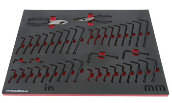 Foam Organizer for 40 Craftsman Hex Keys with 2 Pliers