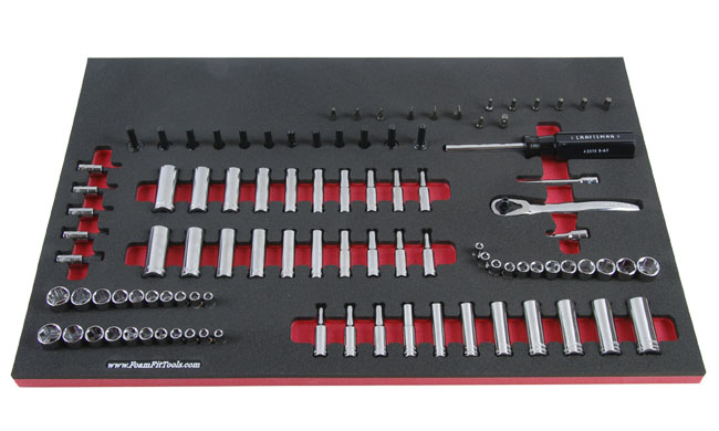Foam Organizer for Craftsman 1/4-drive Sockets, Ratchet, and Extensions