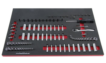 Foam Tool Organizer for 69 Craftsman 1/4-drive Sockets with Ratchet, Extensions, and Magnetic Bit Set