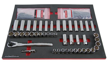 Foam Tool Organizer for 39 Craftsman 1/2-drive Sockets with Ratchet, Extension, and Hex Keys