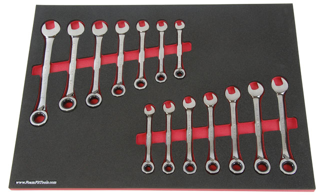 Foam Organizer for Craftsman Reversible Ratcheting Wrenches