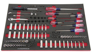 Foam Organizer for 76 Craftsman 1/4-drive Sockets with Ratchet, Extensions, and 8 Screwdrivers