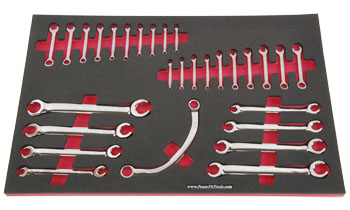 Foam Organizer for 29 Craftsman Flare-Nut, Obstruction, and Ignition Wrenches, Fits non-USA Wrenches