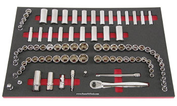 Foam Tool Organizer for 83 Craftsman 3/8-drive Sockets with Ratchet and Extensions