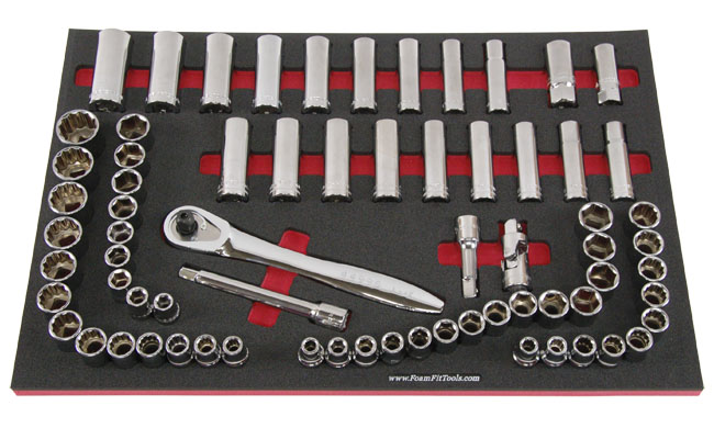 Foam Organizer for Craftsman 1/2-drive Sockets, Ratchet, and Extensions