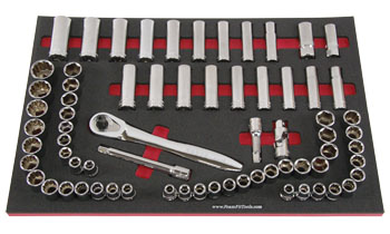 Foam Organizer for 66 Craftsman 1/2-drive Sockets with Ratchet and Extensions