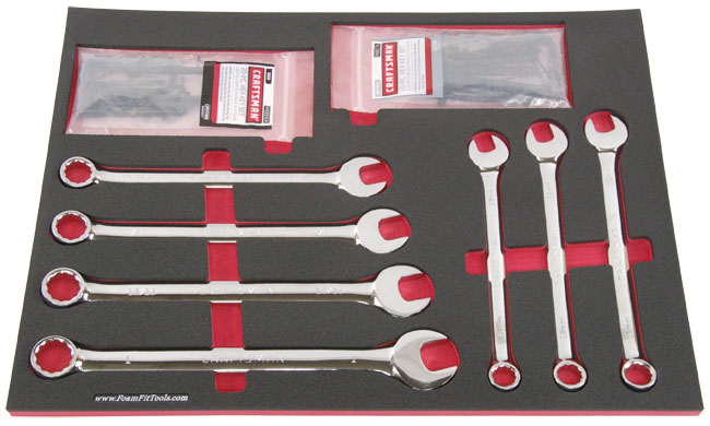 Foam Organizer for 4 Large Inch and 3 Large Metric Craftsman Full-Polish Combination Wrenches