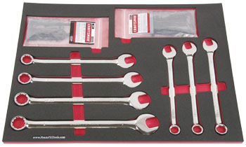 Foam Organizer for 7 Craftsman Large Full-Polish Combination Wrenches with Hex Keys, Fits non-USA Wrenches