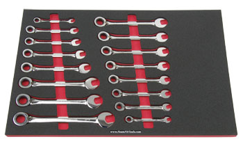 Foam Tool Organizer for 16 Craftsman Reversible Ratcheting Wrench Set #2, Fits non-USA Wrenches