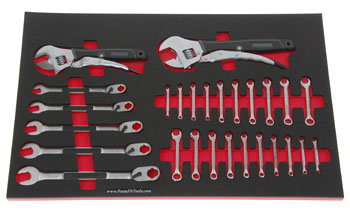 Foam Tool Organizer for 27 Craftsman Extreme Grip Adjustable and Ignition Wrenches