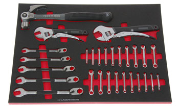Foam Organizer for 27 Craftsman Extreme Grip Adjustable and Ignition Wrenches with Hammer