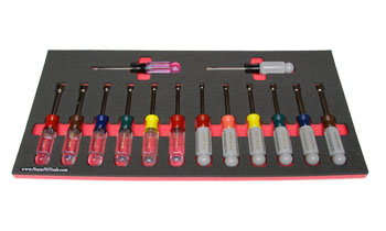 Foam Tool Organizer for 14 Craftsman Inch and Metric Nut Drivers