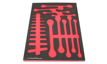 Foam Organizer for 19 Craftsman Inch Flare-Nut, Tappet, and Ignition Wrenches