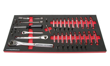Foam Tool Organizer for 3 Craftsman Teardrop Ratchets with Magnetic Bit Set and Ignition Wrenches