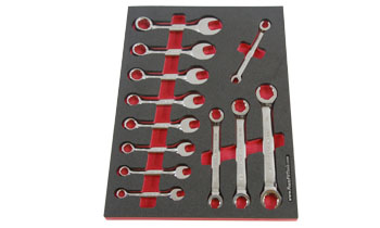 Foam Tool Organizer for 8 Craftsman Inch Stubby Wrenches and 4 Flare-Nut Wrenches, Fits non-USA Wrenches