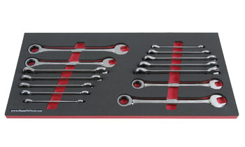 Foam Tool Organizer for 14 Craftsman Inch and Metric Flat Full-Polish Ratcheting Wrenches