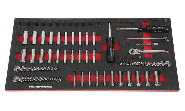 Foam Organizer for Craftsman 1/4-drive Sockets, Ratchet, and Extensions