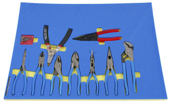 Foam Organizer for 7 Channellock Pliers with Updated Bent Nose and Linesman plus 2 Wright Pliers