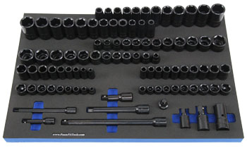Foam Tool Organizer for 87 Craftsman Impact Sockets with 8 Accessories