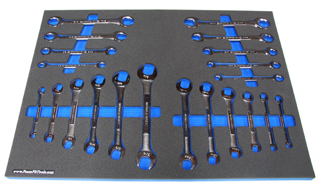 Foam Organizer for 21 Craftsman Open-End and Flare-Nut Wrenches