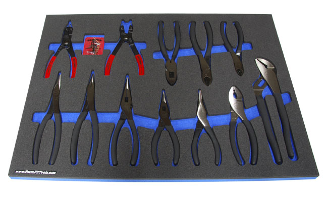 Foam Organizer for 8-Piece Craftsman Pliers Set with 2-Piece Craftsman Snap Ring Pliers Set and 2 Additional Craftsman Pliers
