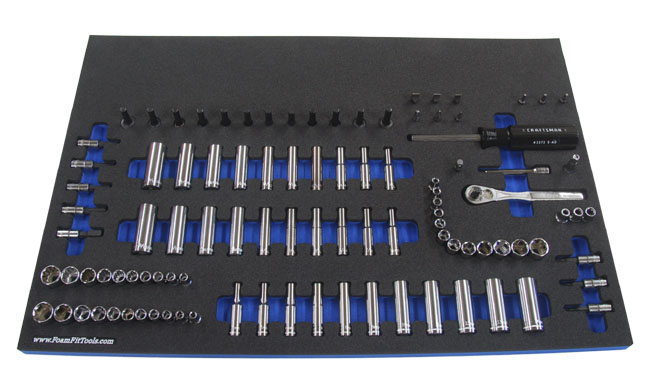 Foam Organizer for Craftsman 1/4-drive Sockets, Extensions, and Ratchet