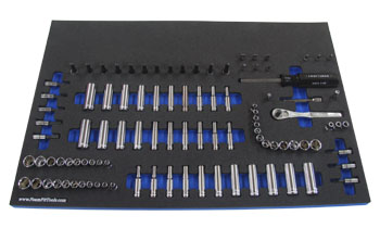 Foam Organizer for 75 Craftsman 1/4-drive Sockets with Ratchet, Extensions, and Magnetic Bit Set