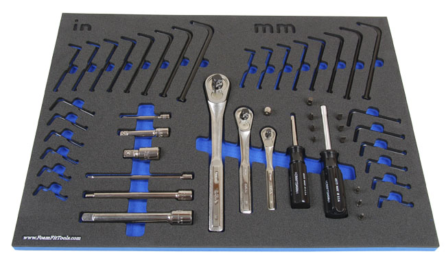 Foam Organizer for Craftsman Industrial Ratchets, Extensions, Hex Keys, and Magnetic Bit Set from the 255-Piece Mechanics Tool Set