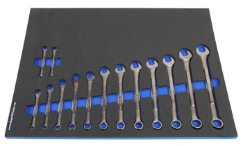 Foam Tool Organizer for 14 Craftsman Industrial Metric Combination Wrenches