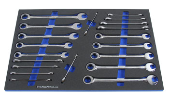 Foam Tool Organizer for 20 Craftsman Flat Full-Polish Ratcheting Wrenches, Non-USA Version 1