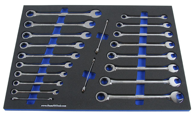 Foam Organizer for Craftsman 20-Piece Non-Reversible Full Polish Ratcheting Wrench Set