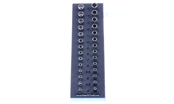 Foam Organizer for 28 Tekton 1/4-Drive Metric Sockets