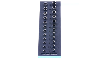 Foam Organizer for 24 Snap-on 1/4-Drive Metric Sockets