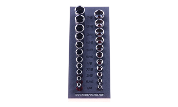 Foam Organizer for 22 Snap-on 3/8-Drive Inch Sockets