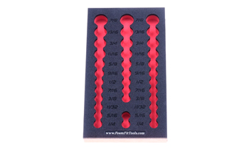 Foam Organizer for 35 Snap-on 3/8-Drive Inch Sockets
