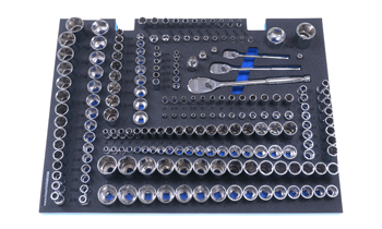 Foam Organizer for 194 Quinn Sockets with 3 Ratchets and 4 Drive Tools
